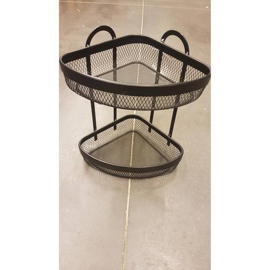 Étagère d'Angle 2 Niveaux "Mayaj" 33cm Noir - Image 2