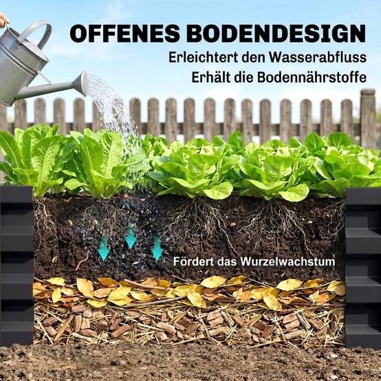 ComfortXL - Carré potager acier galvanisé pour jardin terrasse potager sans fond grand volume 120x120x30cm gris - ComfortXL Outdoor Living - Image 8