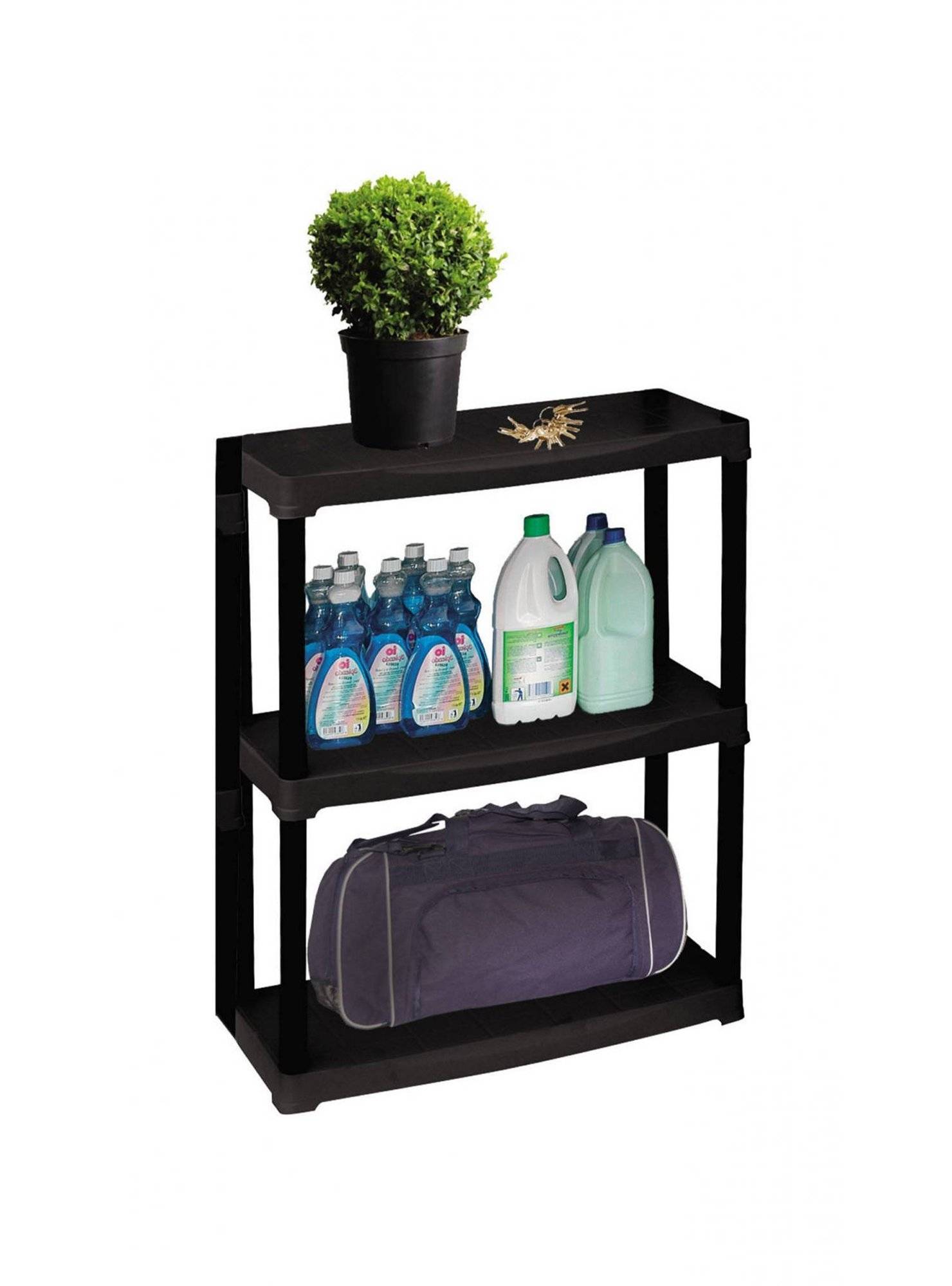 Dmora - Armoire d'extérieur Anversa, Etagère d'extérieur, Armoire de balcon polyvalente avec 1 étagère, 100% Made in Italy, 60x30h90 cm, Anthracite - Dmora - Image 4