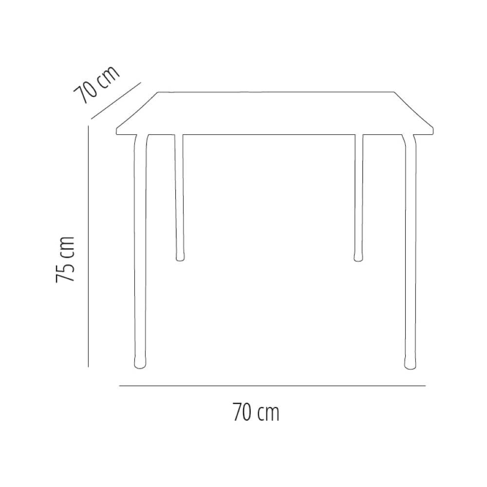 Table carrée extérieure 70x70 blanc MARSELLA garbar - Image 2