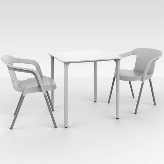 Table carrée extérieure 70x70 blanc MARSELLA garbar - Image 4