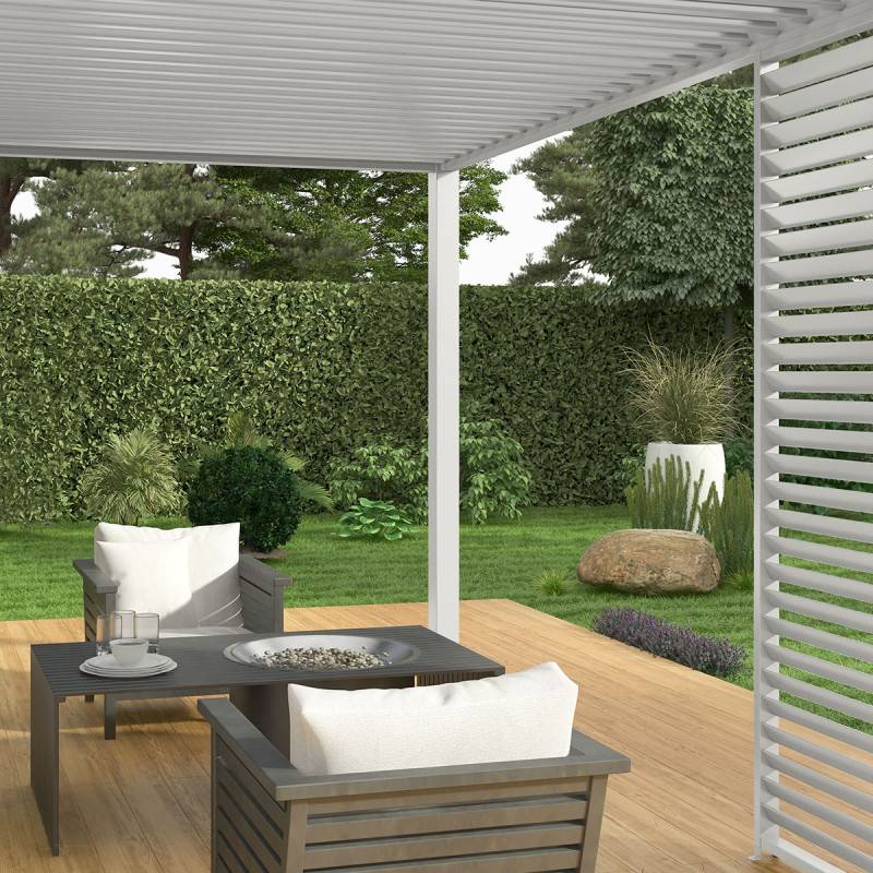 Ombrea - Pergola bioclimatique Ombréa VS adossée 3x4M - blanc - V2 - Image 4