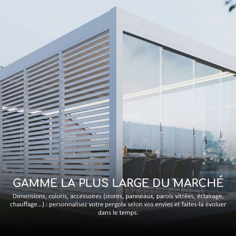 Ombrea - Pergola bioclimatique Ombréa VS adossée 3x4M - blanc - V2 - Image 10