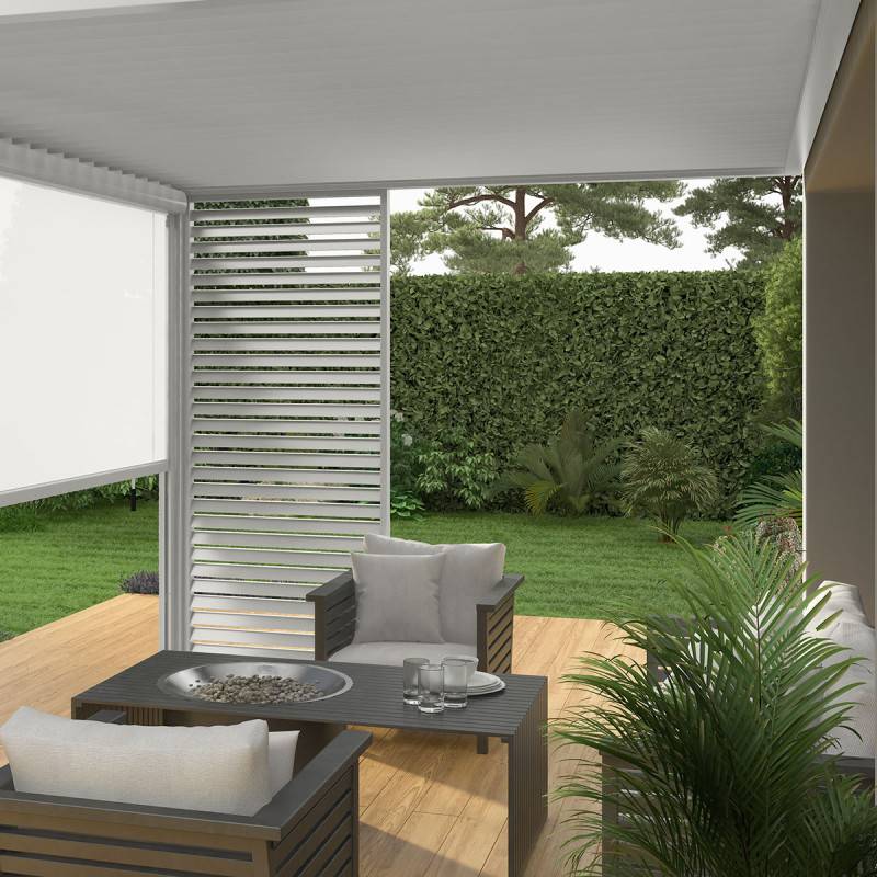 Ombrea - Pergola bioclimatique Ombréa VS adossée 3x4M - blanc - V2 - Image 2