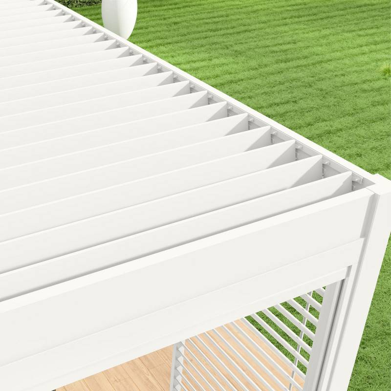 Ombrea - Pergola bioclimatique Ombréa VS adossée 3x4M - blanc - V2 - Image 6