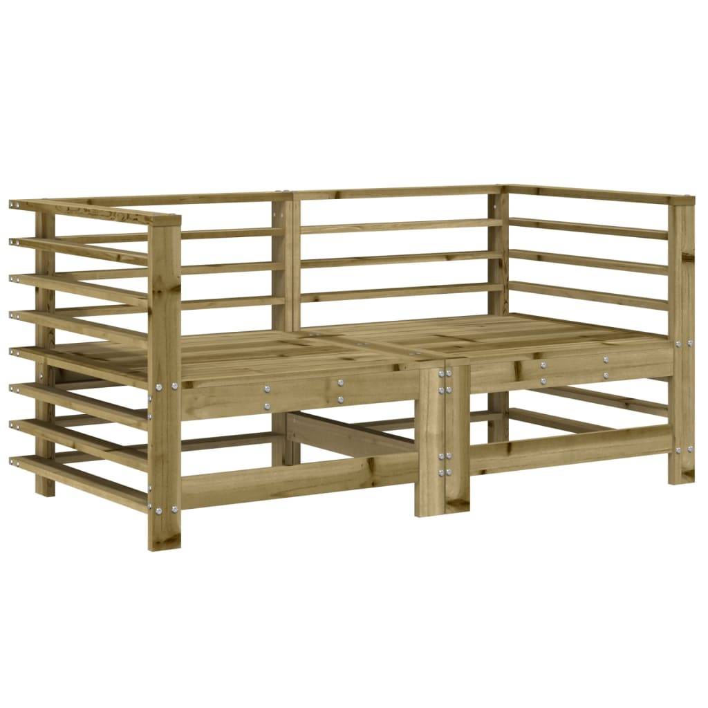 Duo de Canapés d'angle en pin imprégné longue durée avec coussins motif feuille pour un salon de jardin résistant – ComfortXL Outdoor Living - Image 3