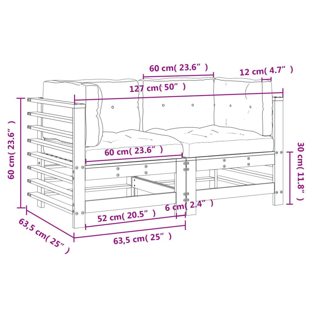 Duo de Canapés d'angle en pin imprégné longue durée avec coussins motif feuille pour un salon de jardin résistant – ComfortXL Outdoor Living - Image 10