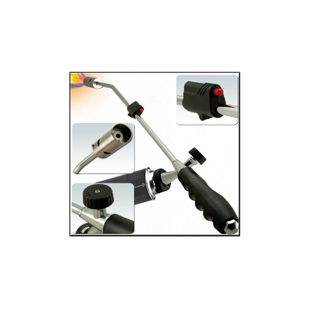 Desherbeur thermique piezo Chalumeau gaz pour cartouche gaz UN2037 encliquetable Brule herbes - Image 2