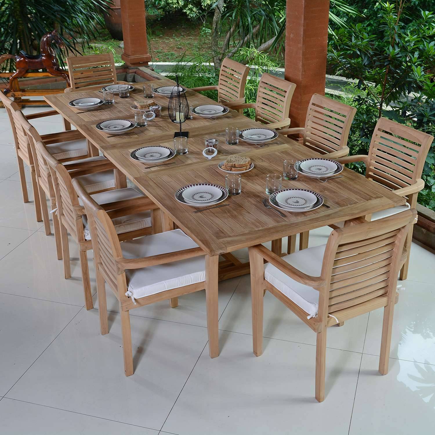 Salon de jardin en teck massif Mahina, 10 places - TECK'Attitude - Image 2