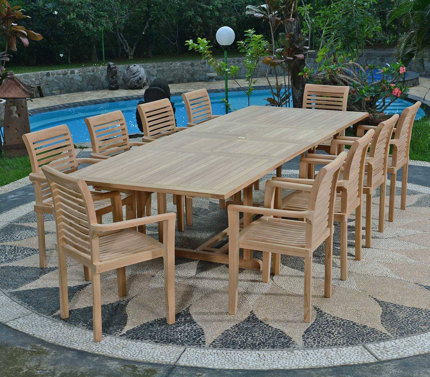 Salon de jardin en teck massif Mahina, 10 places - TECK'Attitude - Image 3