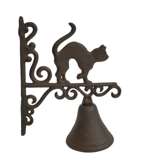 Chemin De Campagne - Cloche de jardin de porte ancienne chat fonte marron 18.5 x 23cm Chemin de campagne - Image 1