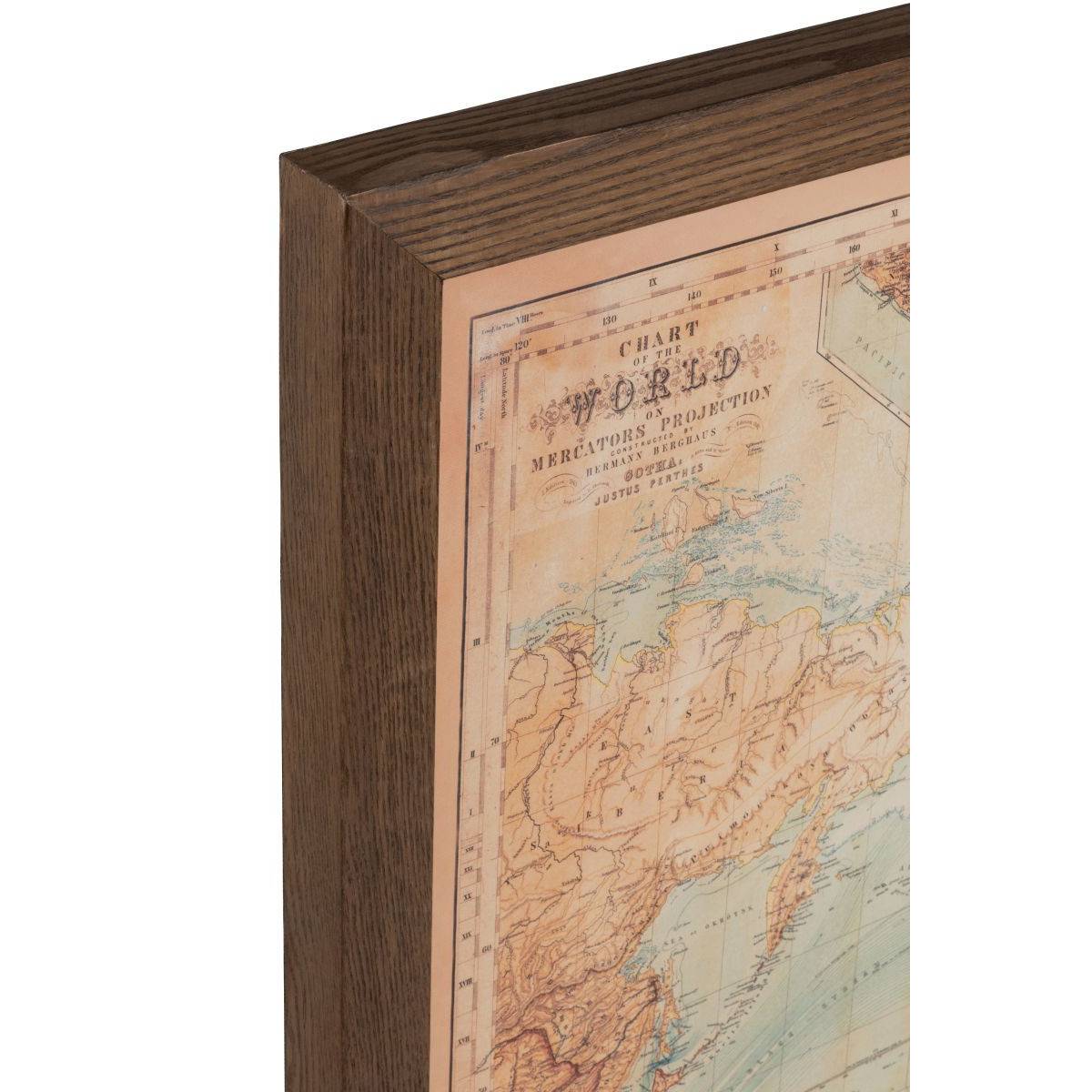 J-Line - Tableau Carte du Monde "LED" 116x175cm Marron - Image 3