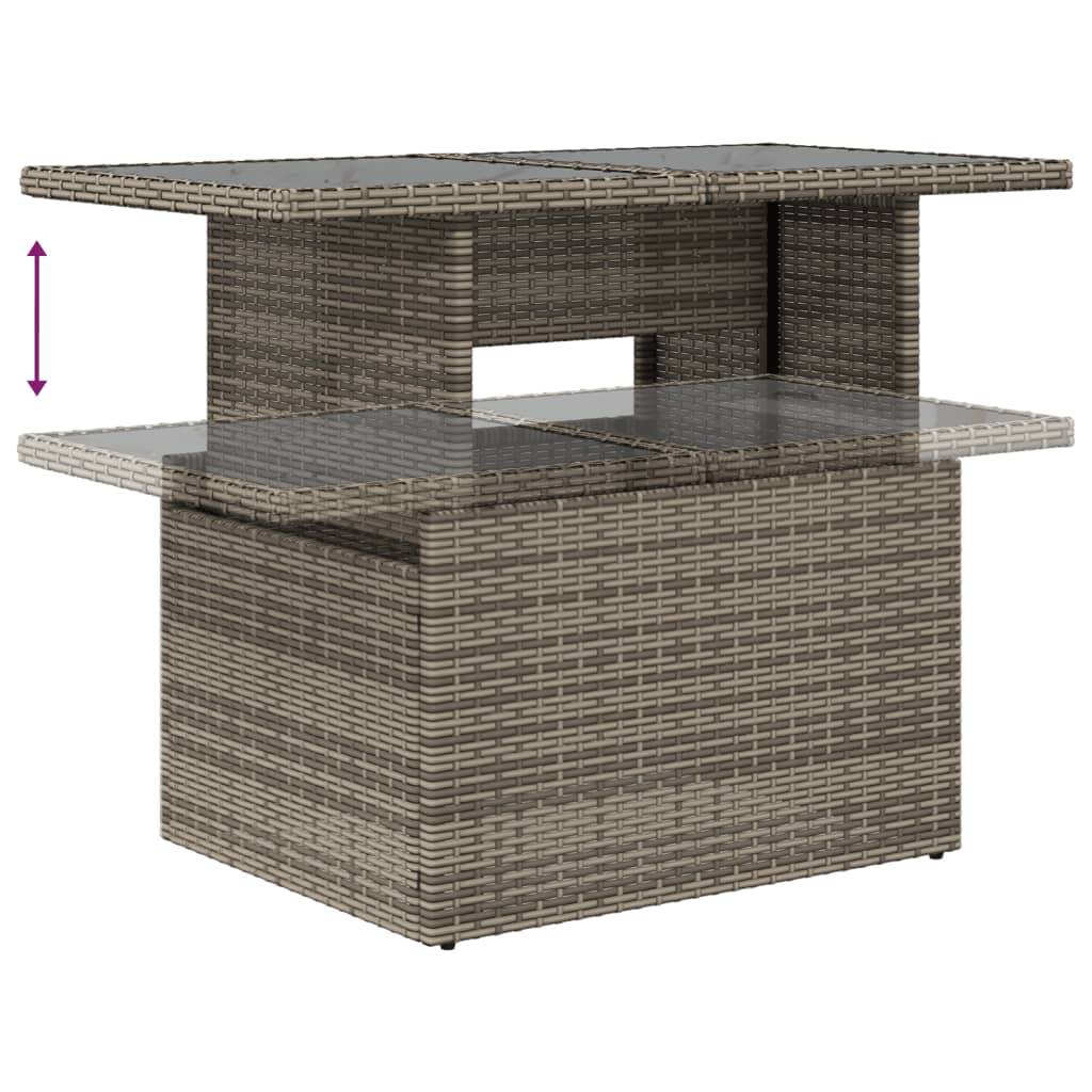 ComfortXL - Salon de jardin en poly rotin 10 pcs modulable avec table à hauteur ajustable gris – ComfortXL Outdoor Living - Image 7