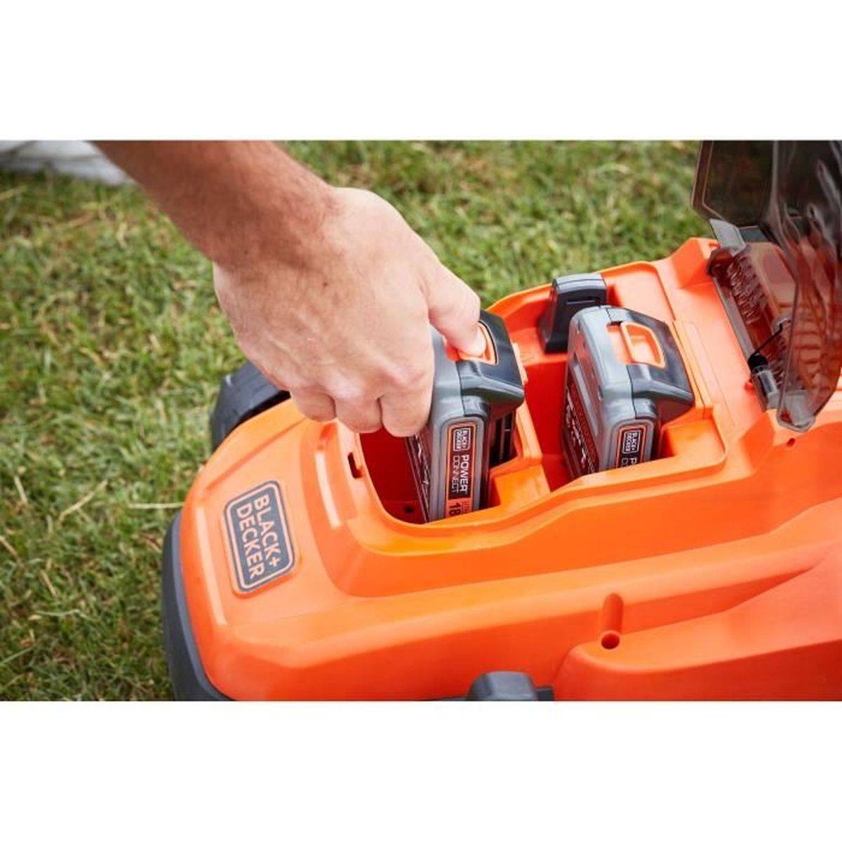 Tondeuse sur batterie 33 cm, sac 35 L, 5 hauteurs 25-65 mm - Black+Decker - Image 6