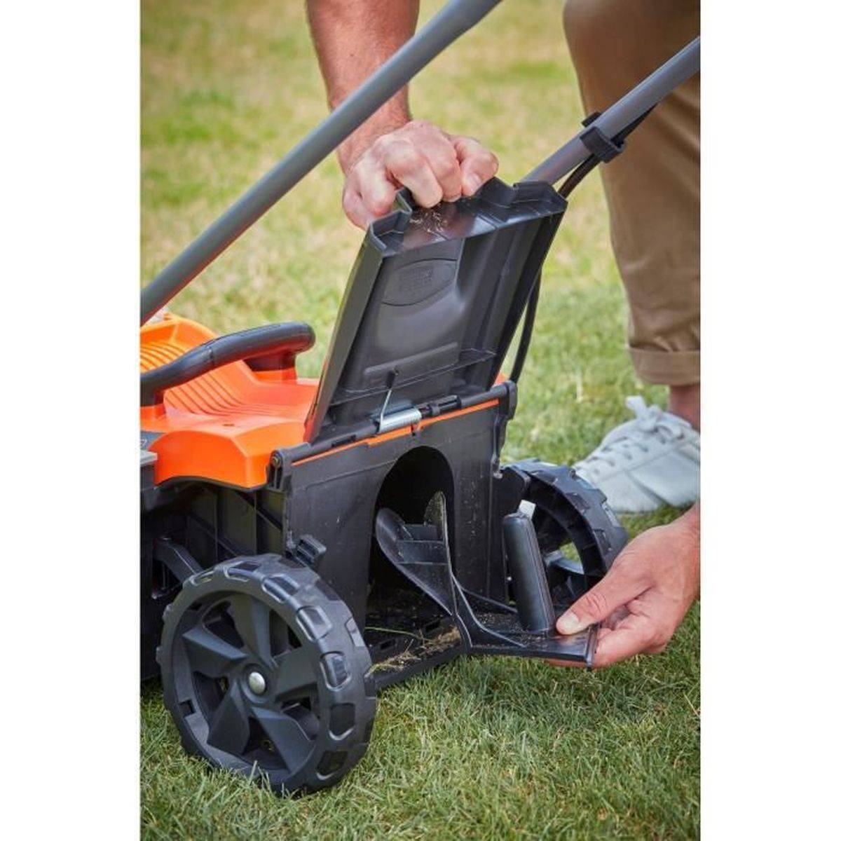 Tondeuse sur batterie 33 cm, sac 35 L, 5 hauteurs 25-65 mm - Black+Decker - Image 9
