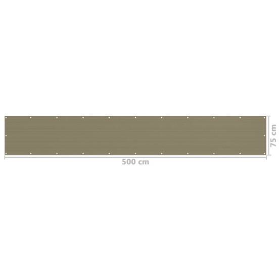 Écran de balcon PEHD taupe 500 x 75 cm - PANGIVO - Image 5