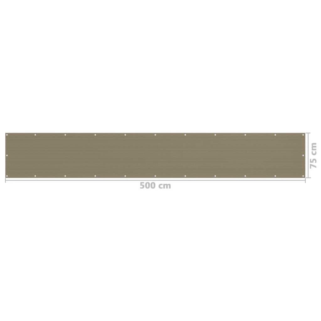 Écran de balcon PEHD taupe 500 x 75 cm - PANGIVO - Image 5