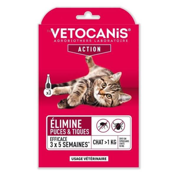 VETOCANIS Pipettes Spot on, Anti-puces et Anti-tiques - Pour chat - Image 3