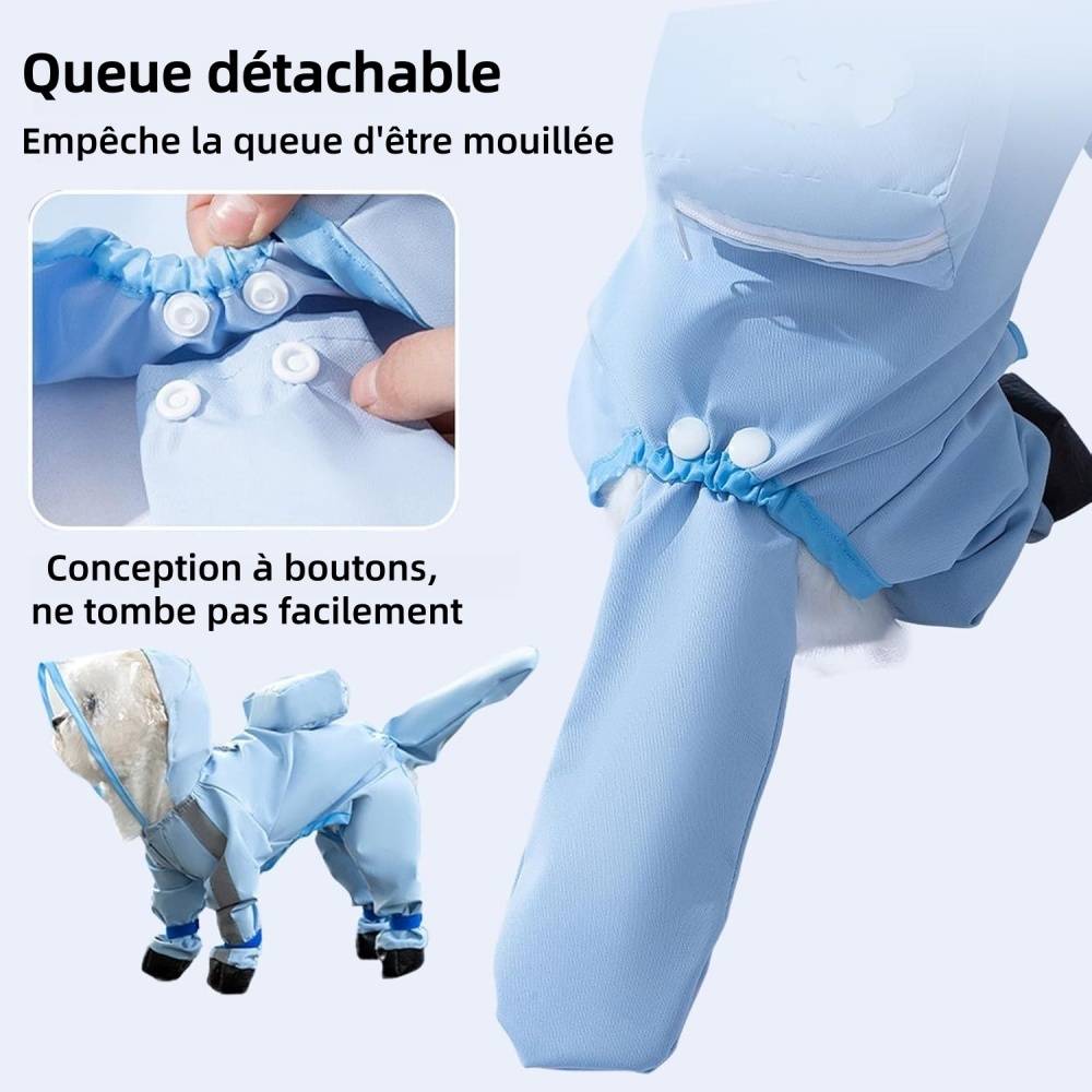Manteau De Pluie Pour Chiens XS Imperméable, Bandes Réfléchissantes & Sangle Magique - Lytech - Image 3