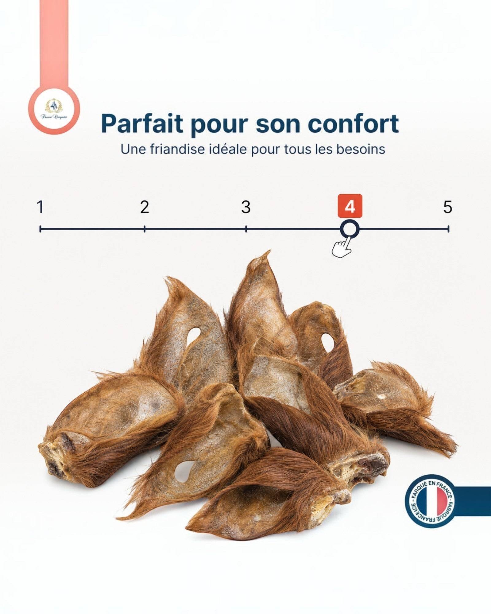 France Croquettes - France Croquettes Friandise pour chien Oreilles de bœuf poilues - 2 x 500 g - Image 3