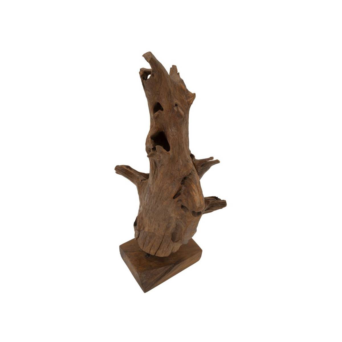 Objet Déco Tronc d'Arbre en Teck "Akars" 64cm Naturel - Image 3
