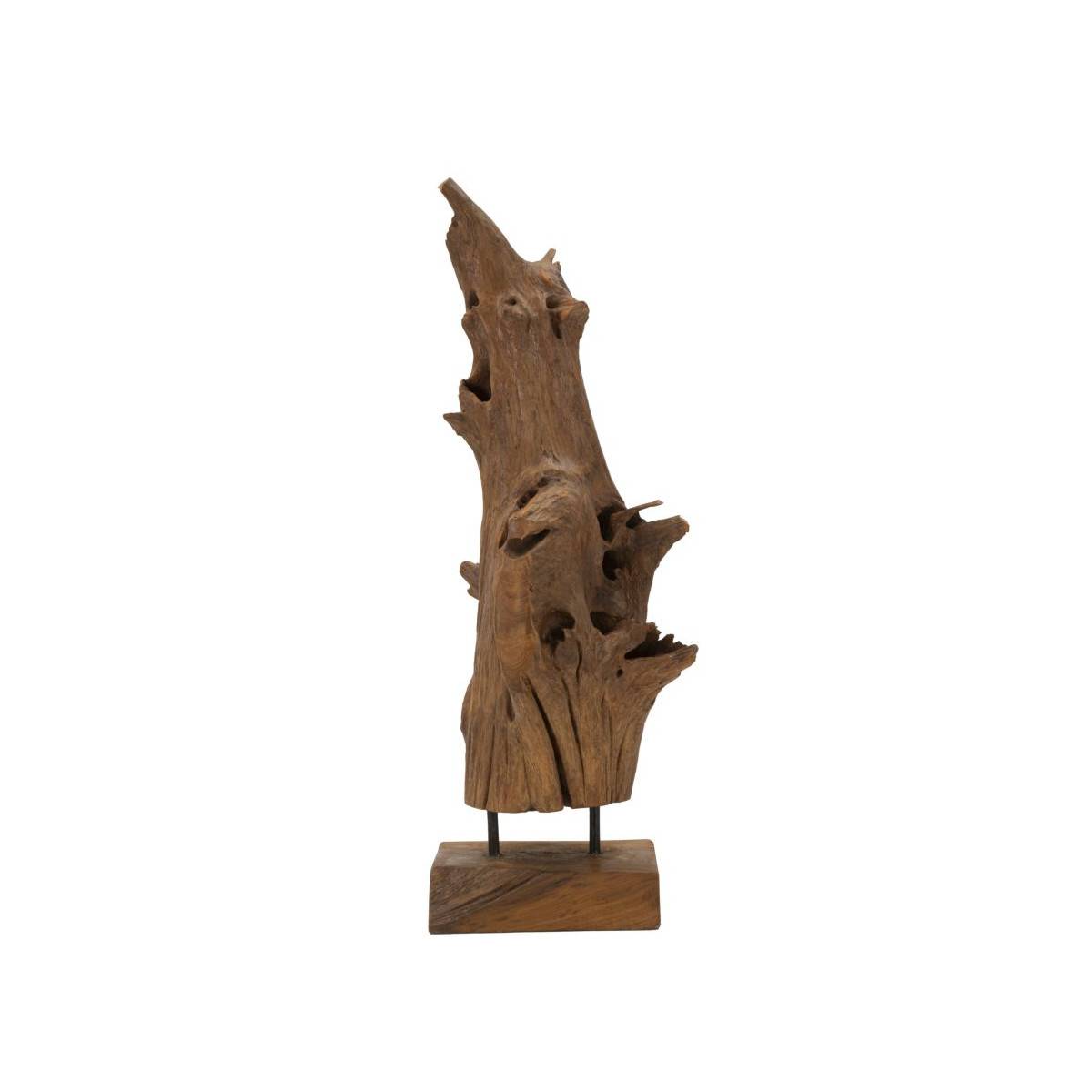 Objet Déco Tronc d'Arbre en Teck "Akars" 64cm Naturel - Image 1