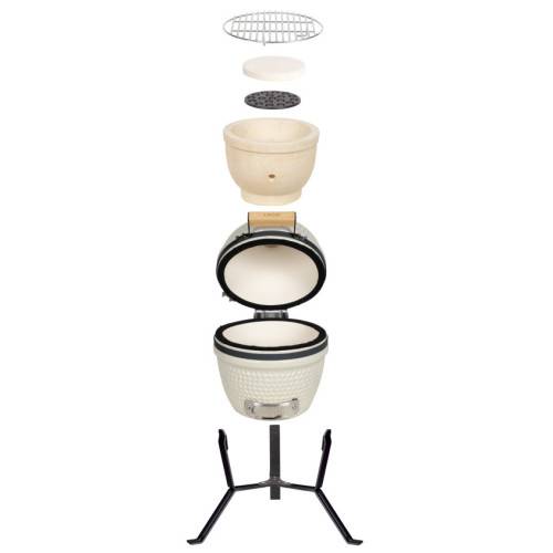 Livoo - Barbecue fumoir céramique KAMADO Champagne - Image 9