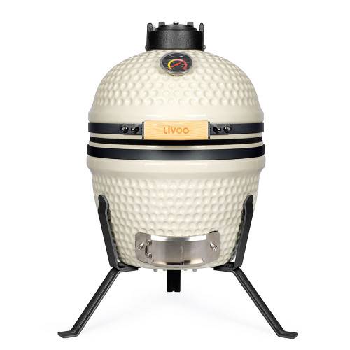 Livoo - Barbecue fumoir céramique KAMADO Champagne - Image 2
