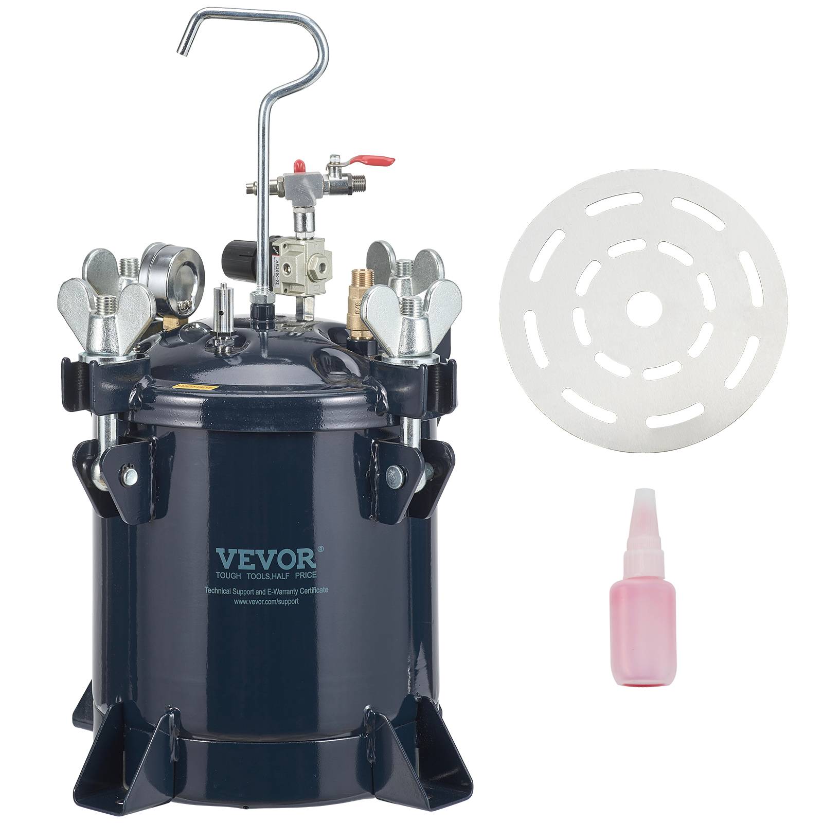 VEVOR Réservoir peinture 10L, pulvérisation régl.70 PSI étanche, déco intérieure. - Image 1