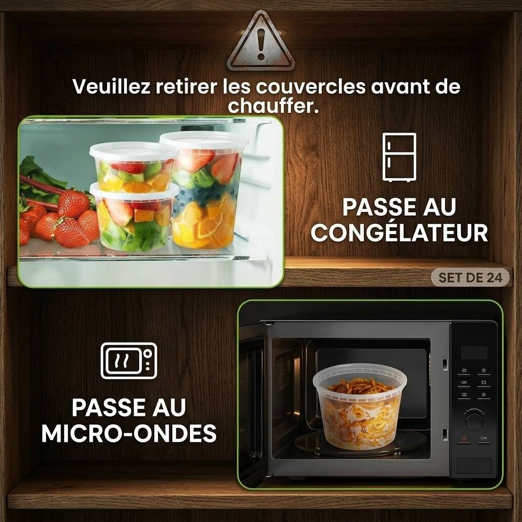 24 contenants 360 ml, couvercles étanches - Image 6