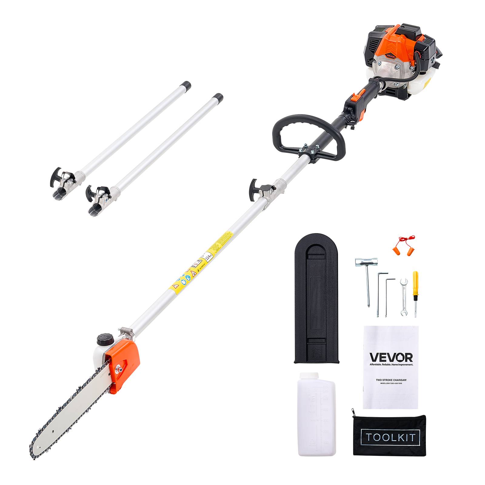 Vevor - VEVOR Élagueuse Thermique sur Perche sans Fil 2 Temps 25 cc Guide-chaîne 30,5 cm