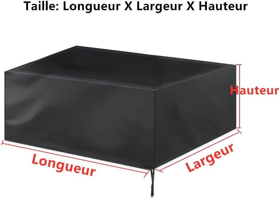 IntiMeg - Housse Salon de Jardin 160x100x75cm Rectangulaire Imperméable Bache de Protection Exterieur Housse de Meuble Anti-UV Tissu Oxford IntiMeg - Image 2
