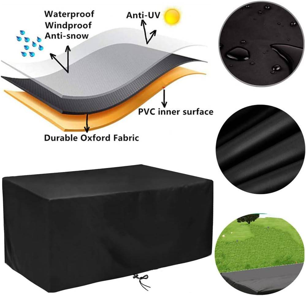 IntiMeg - Housse Salon de Jardin 160x100x75cm Rectangulaire Imperméable Bache de Protection Exterieur Housse de Meuble Anti-UV Tissu Oxford IntiMeg - Image 3