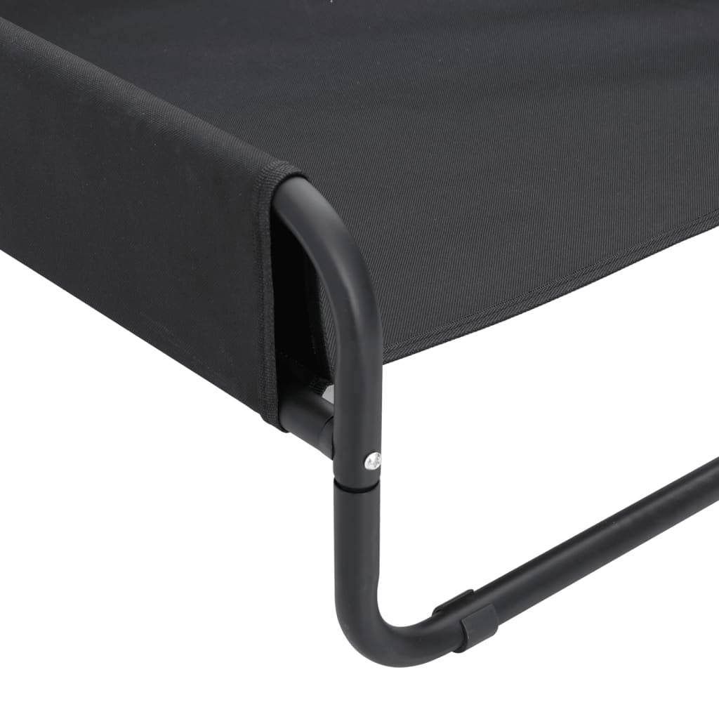 Lit surélevé pour chien tissu Oxford et acier anthracite 57 x 57 x 24 cm - PANGIVO - Image 8