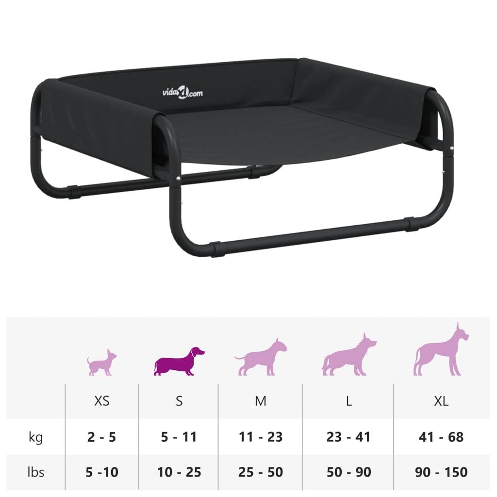 Lit surélevé pour chien tissu Oxford et acier anthracite 57 x 57 x 24 cm - PANGIVO - Image 10