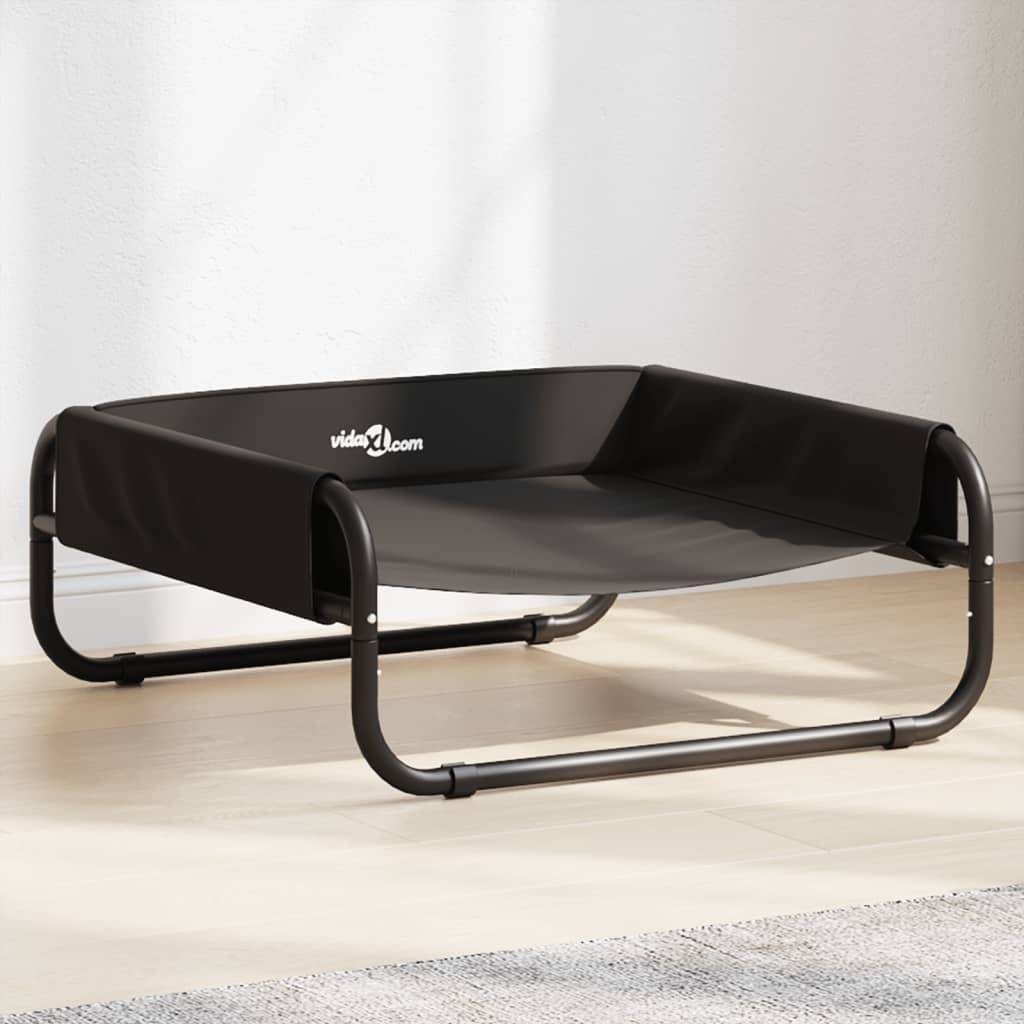 Lit surélevé pour chien tissu Oxford et acier anthracite 57 x 57 x 24 cm - PANGIVO - Image 1