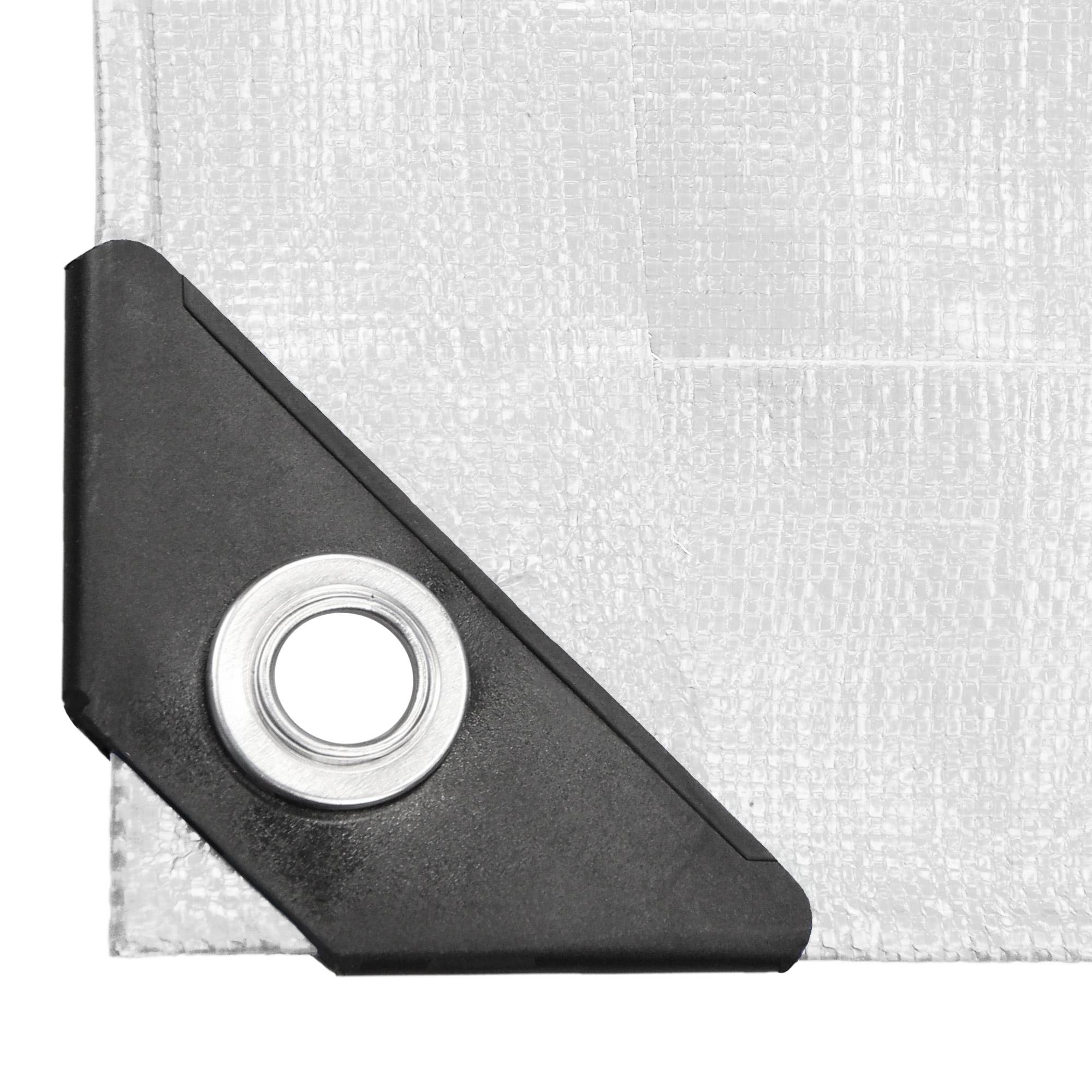 Ecd-Germany - Bâche de Protection Imperméable à l'Eau avec Oeillets - 2 x 3 m 6m² 260g/m² - Polyéthylène PE Blanc - Résistant à la Moisissure - Image 3