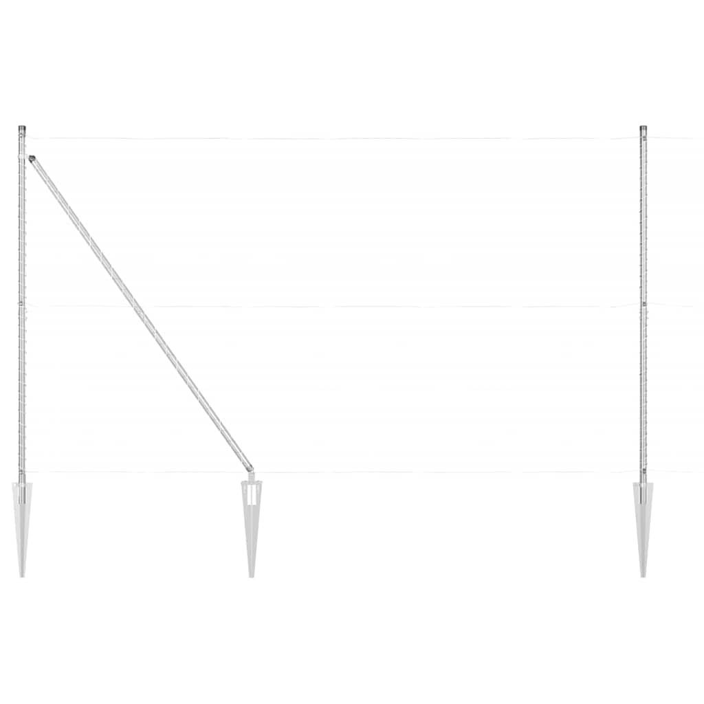 PANGIVO - Poteau clôture acier galvanisé argenté 170 x 3.2 cm, Poids :27.8kg - PANGIVO - Image 2