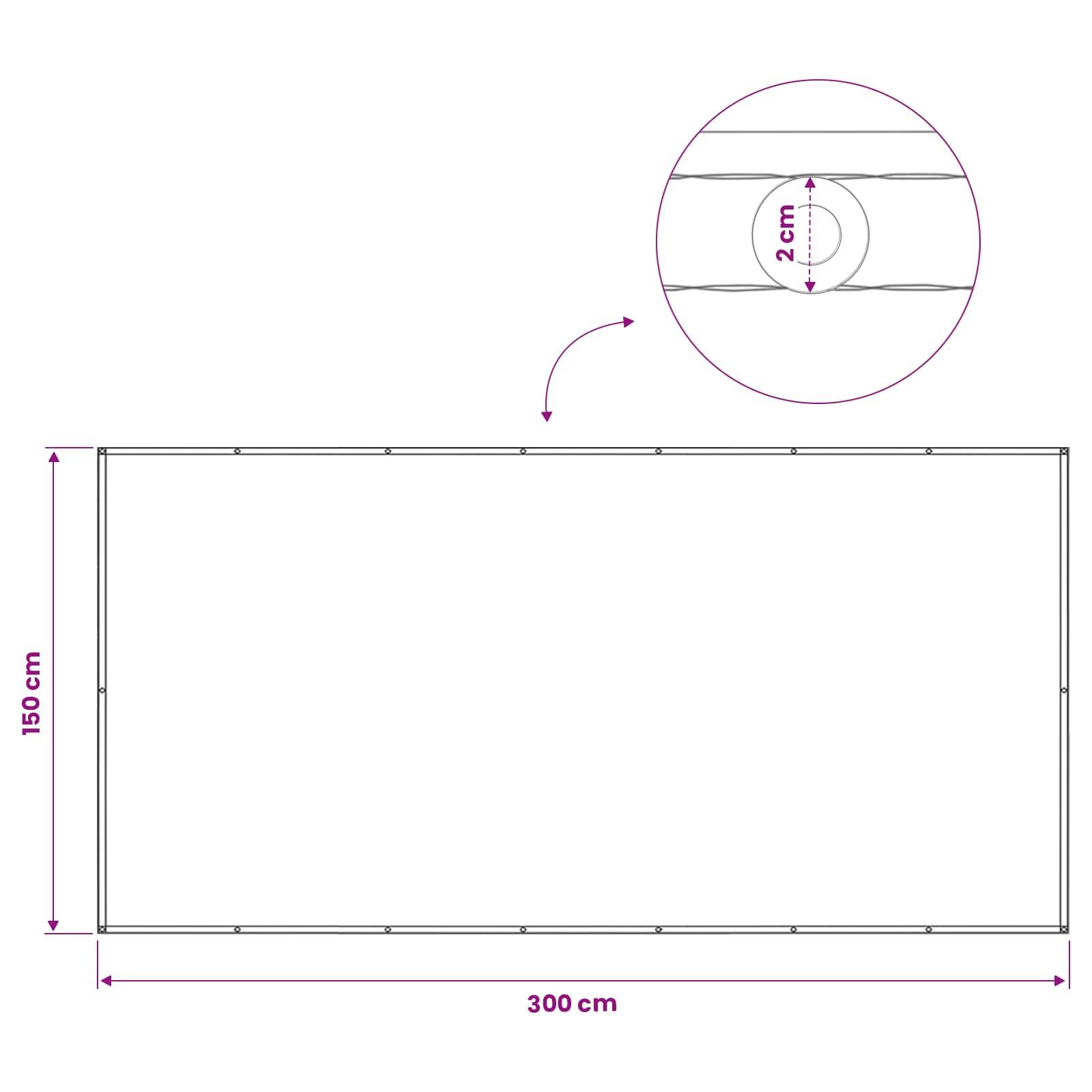 Écran de confidentialité polyester anthracite 300 x 150 cm - PANGIVO - Image 6