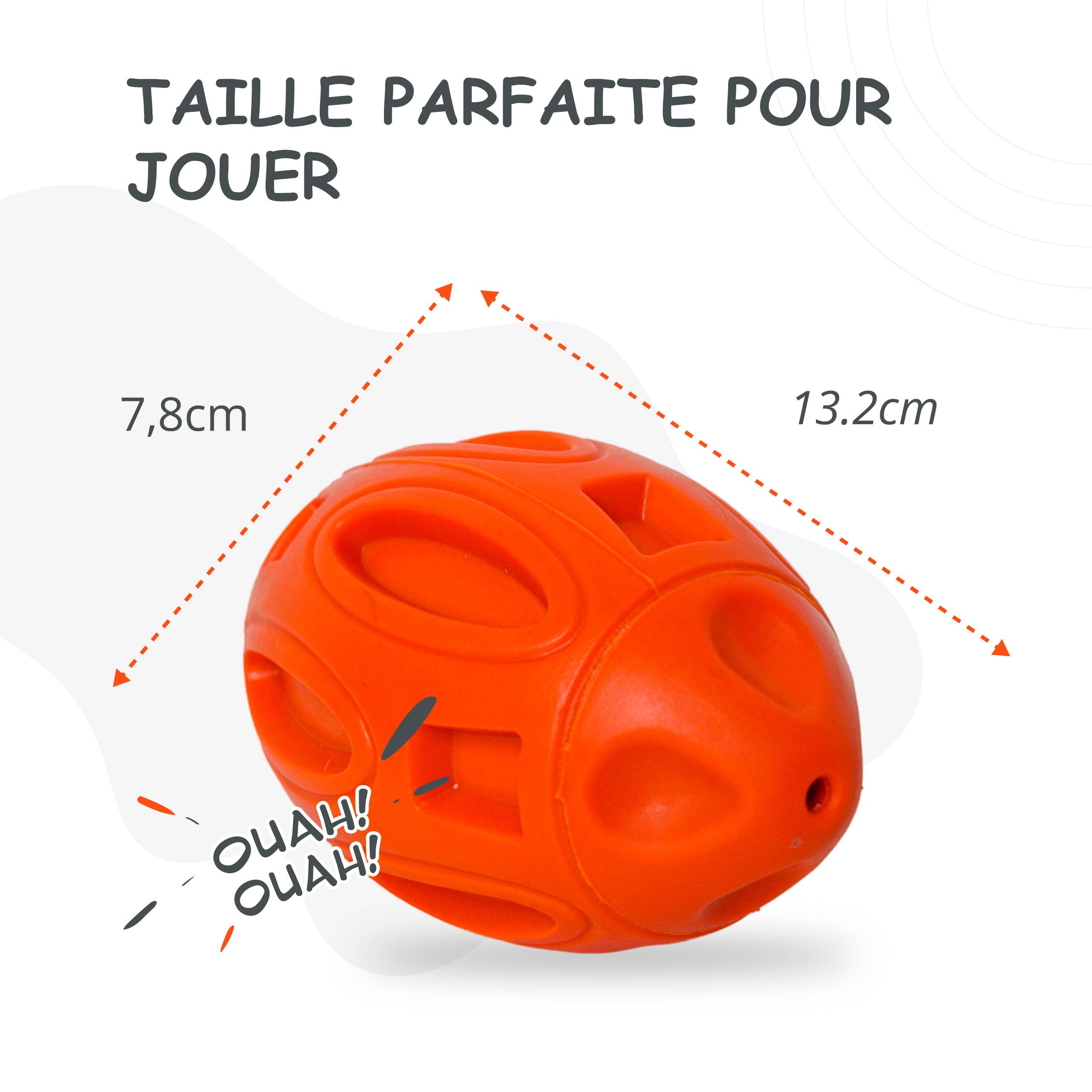 Petsation - Jouet orange en latex à mâcher robuste et résistant pour moyens et grands chiens - Petsation - Image 5