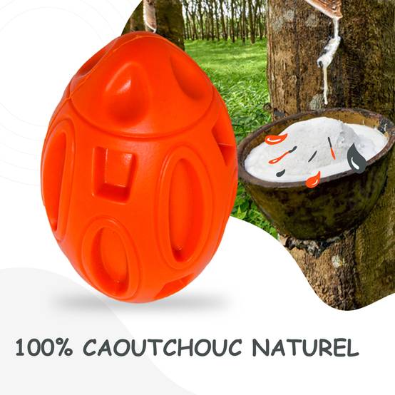 Petsation - Jouet orange en latex à mâcher robuste et résistant pour moyens et grands chiens - Petsation - Image 2