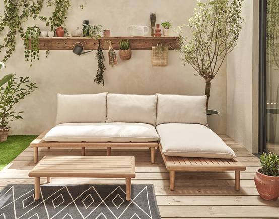 Papeete - salon bas de jardin 4 places + table - en bois d'acacia FSC 100% - Best Mobilier - Image 8