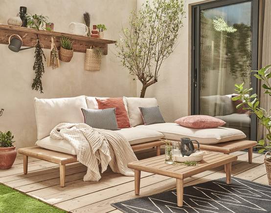 Papeete - salon bas de jardin 4 places + table - en bois d'acacia FSC 100% - Best Mobilier - Image 2