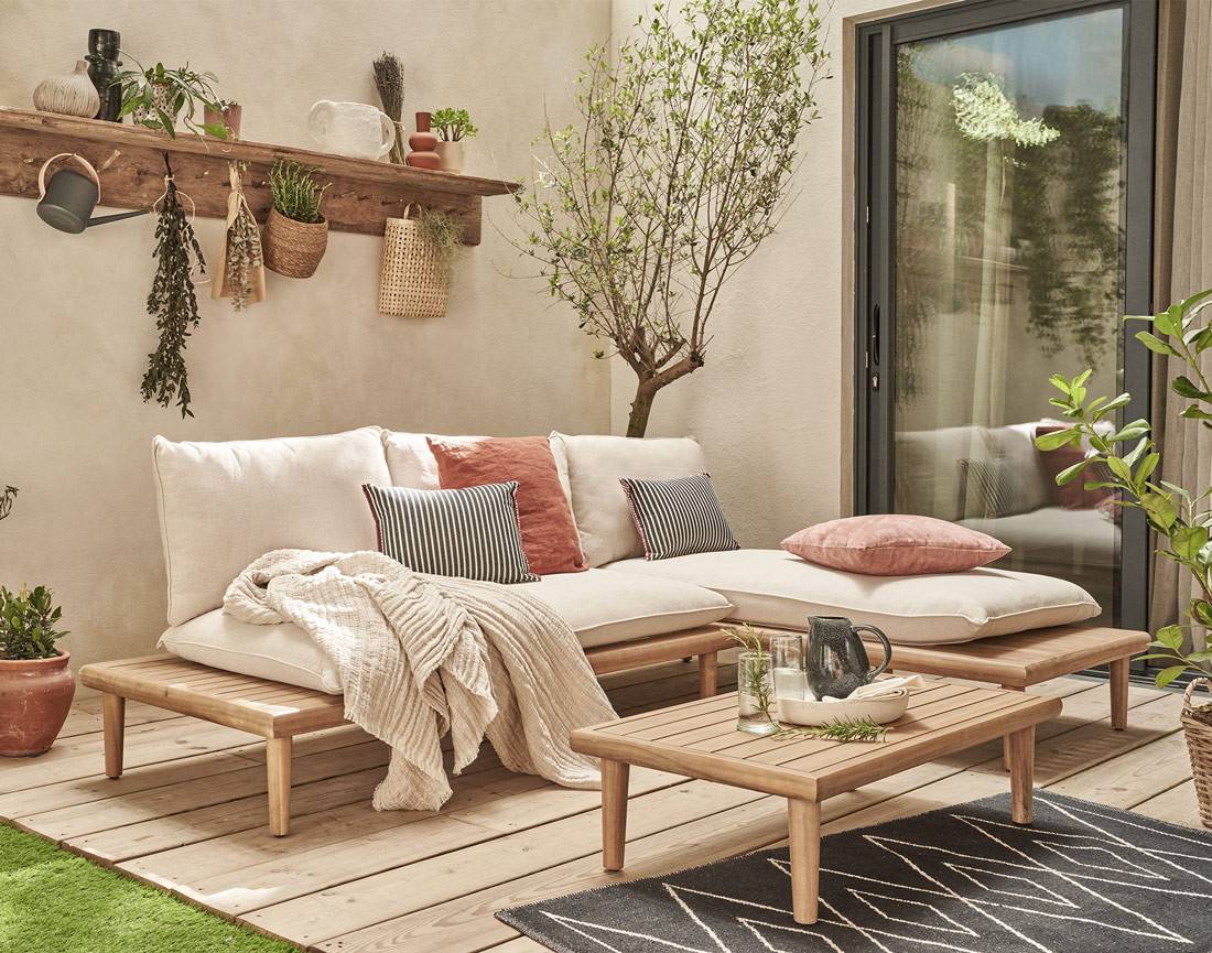Papeete - salon bas de jardin 4 places + table - en bois d'acacia FSC  100% - Best Mobilier - Image 2