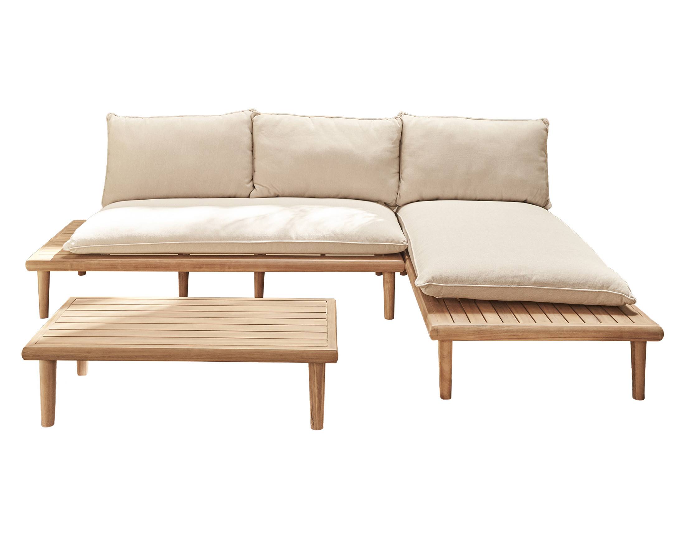 Papeete - salon bas de jardin 4 places + table - en bois d'acacia FSC  100% - Best Mobilier - Image 1