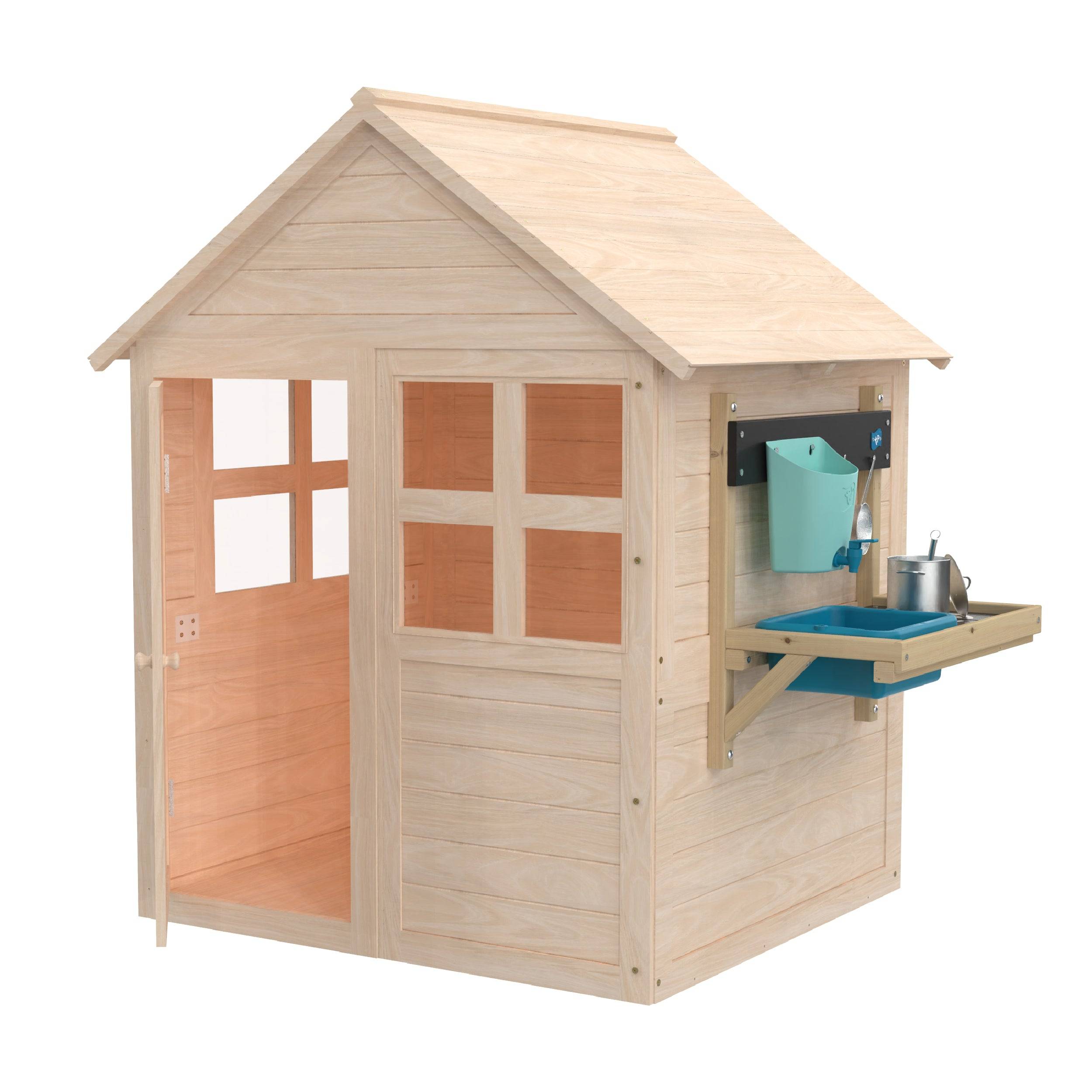 Maisonnette cabane enfant avec plancher et cuisine BOUTON D'OR COTTAGE en bois FSC® - Image 6