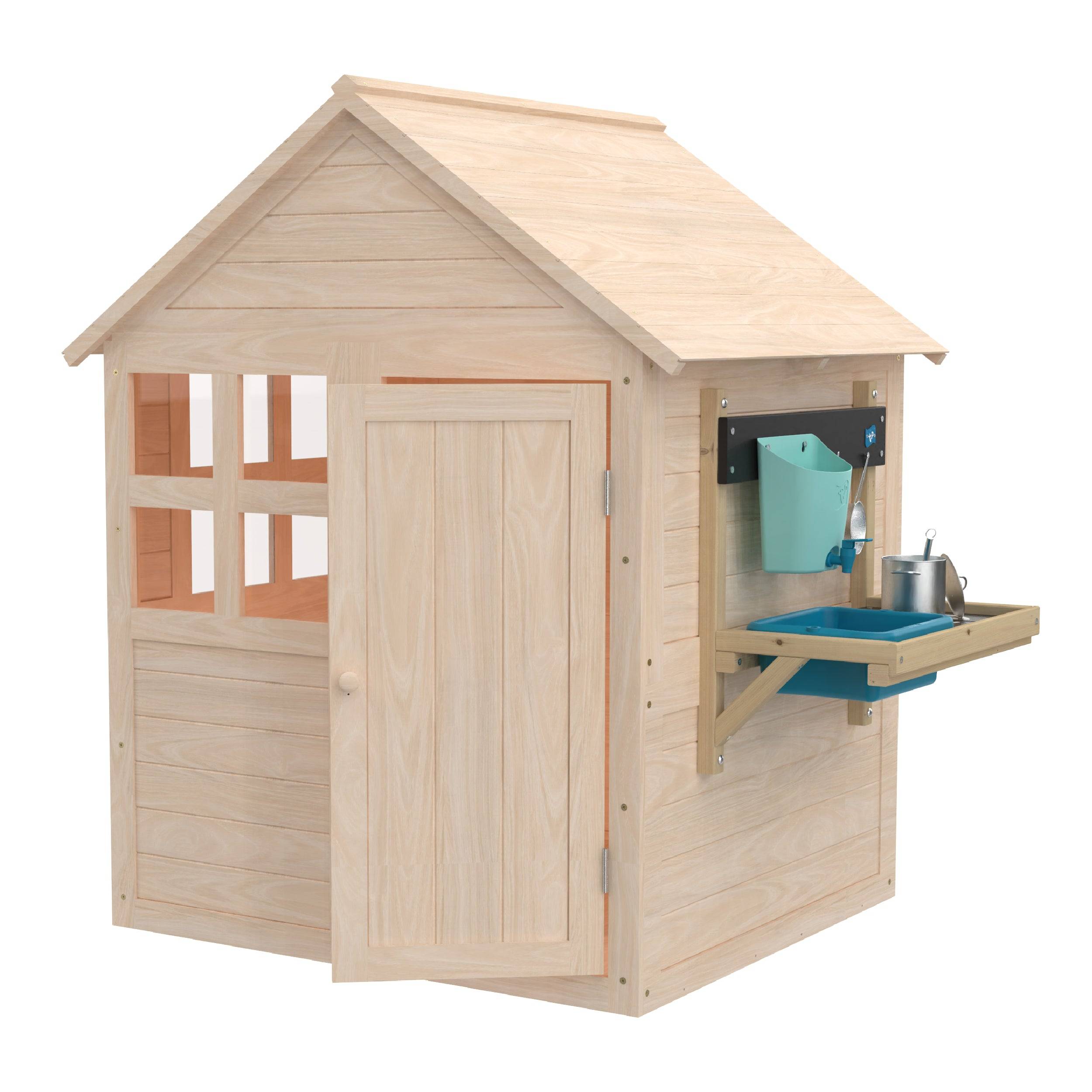 Maisonnette cabane enfant avec plancher et cuisine BOUTON D'OR COTTAGE en bois FSC® - Image 8