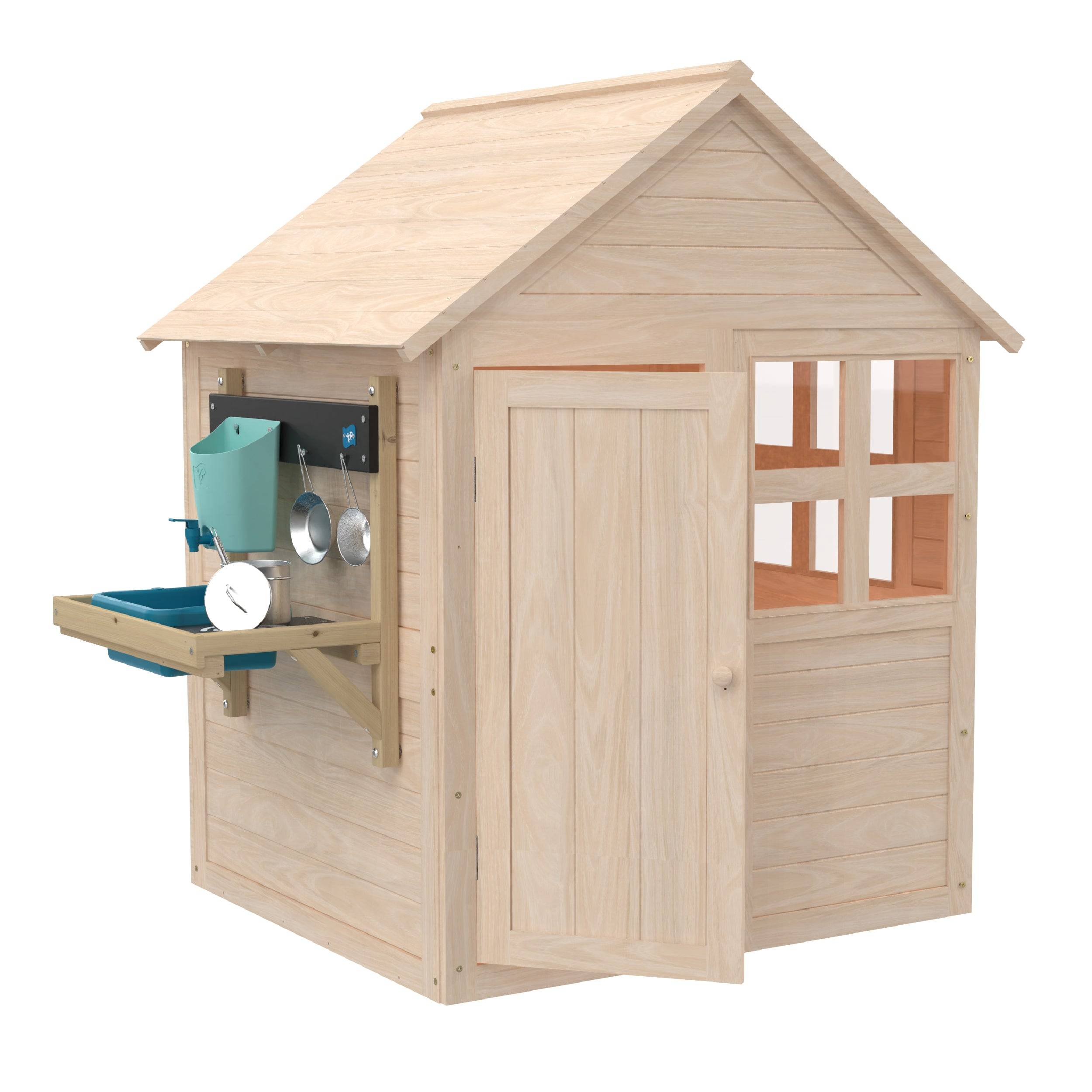 Maisonnette cabane enfant avec plancher et cuisine BOUTON D'OR COTTAGE en bois FSC® - Image 7