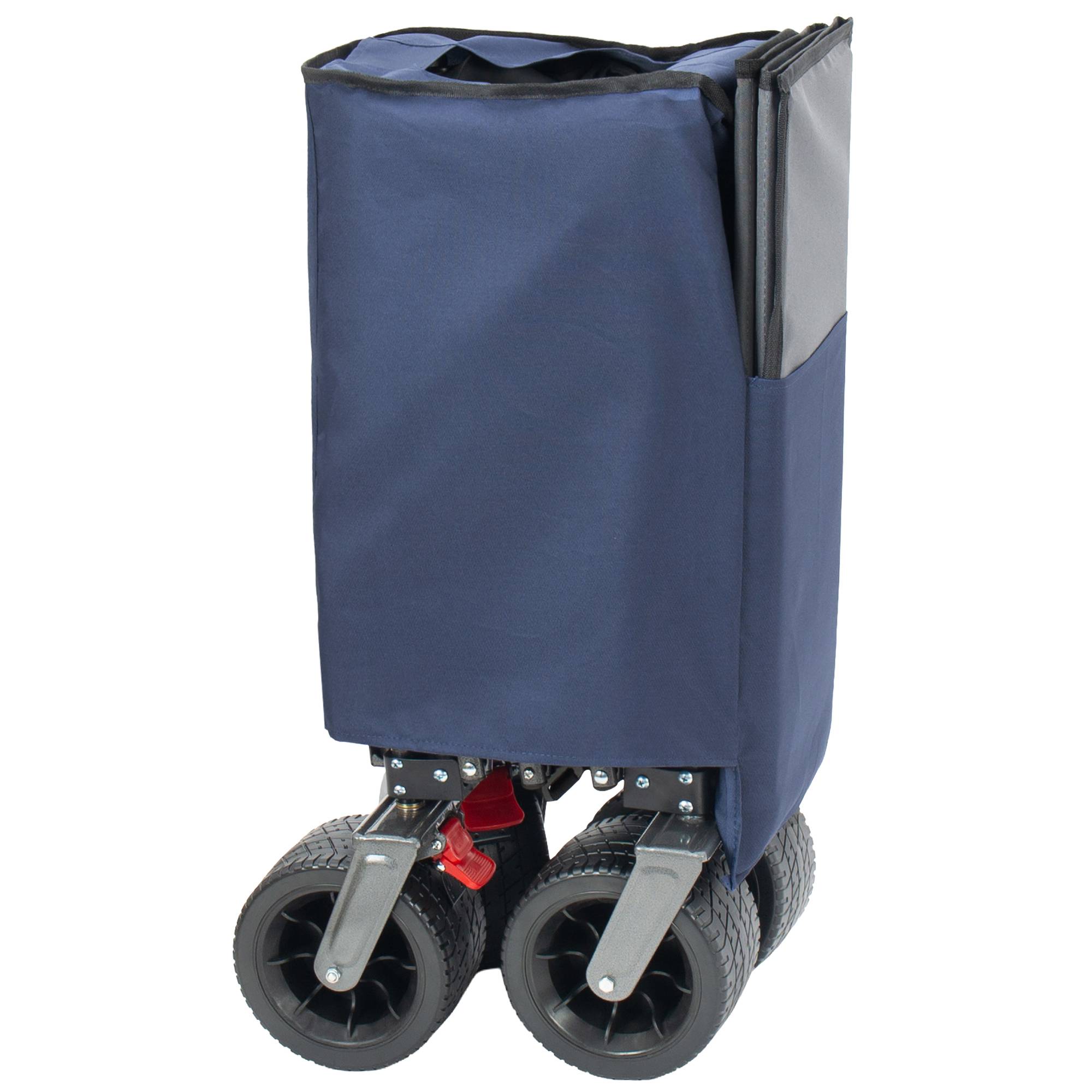 ComfortXL - Chariot pliable XXL acier tout-terrain jardin camping 300 L charge statique 250 kg bleu gris - ComfortXL Outdoor Living - Image 8