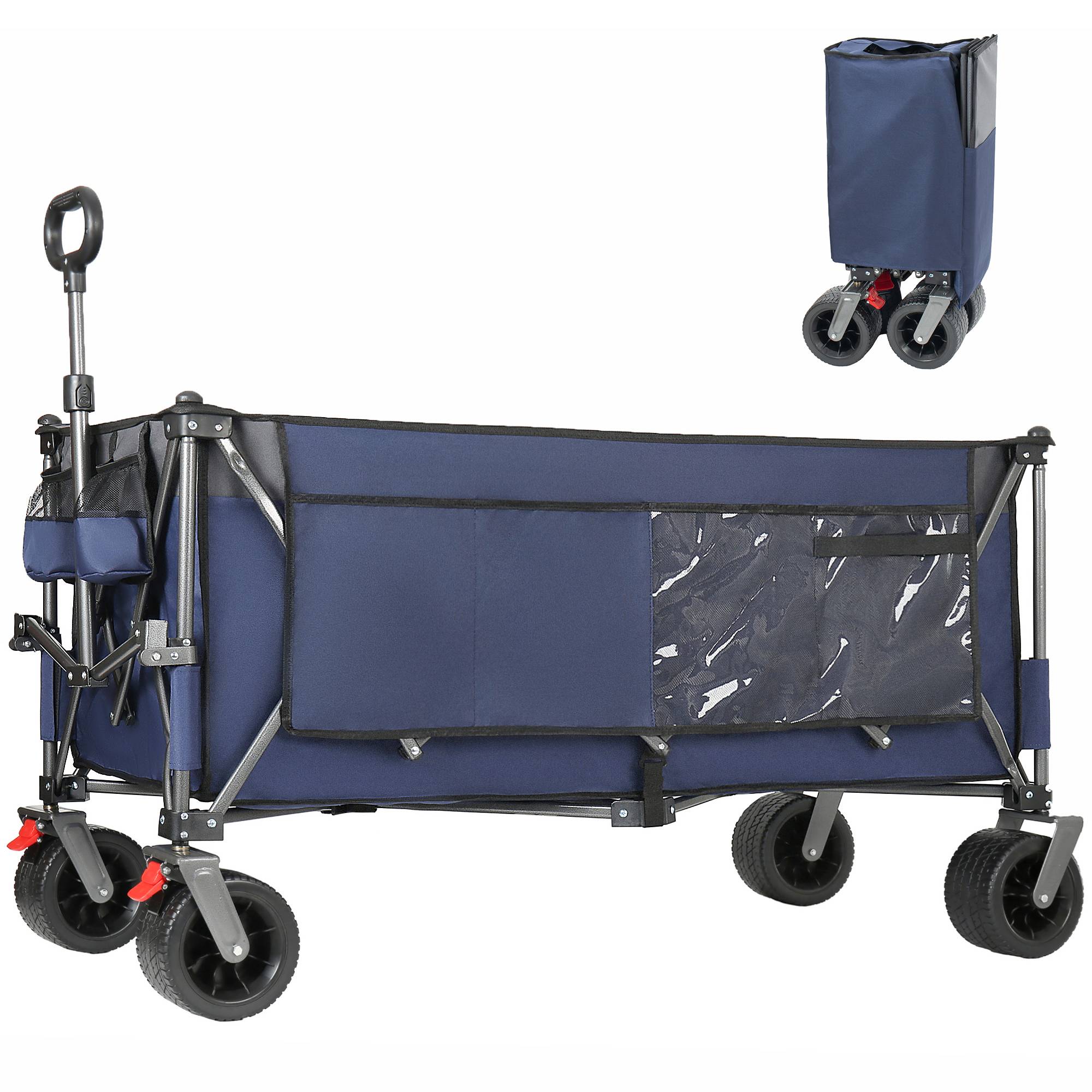 ComfortXL - Chariot pliable XXL acier tout-terrain jardin camping 300 L charge statique 250 kg bleu gris - ComfortXL Outdoor Living - Image 1